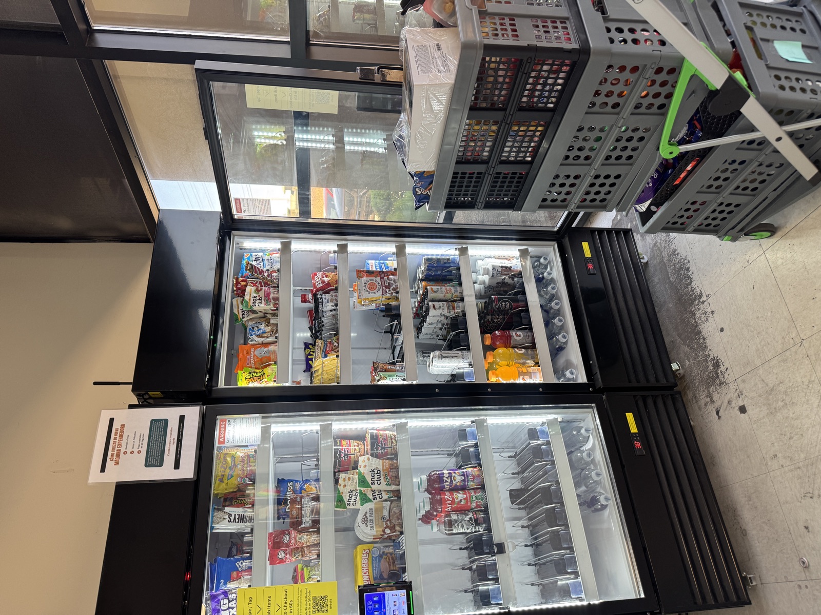 Two of Madison's machines mid-restock